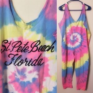 Vintage tie dye jump suit